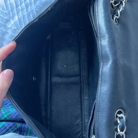 CHANEL JUMBO CAVIAR SINGLE FLAP BAG black silver - Picture 11 of 17